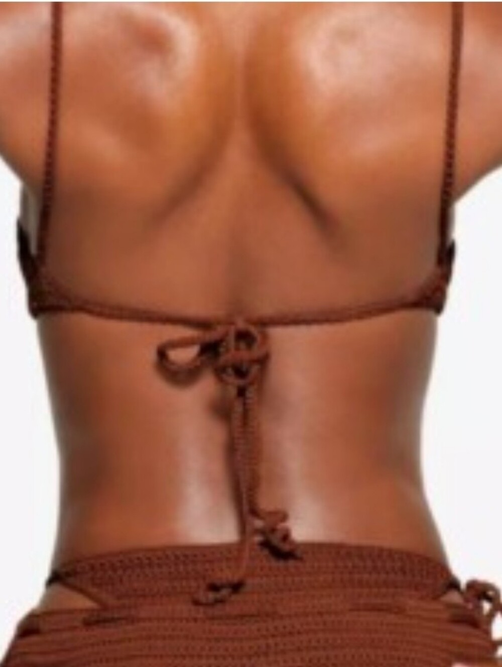SKIMS Brown Crochet Bikini Top and Bottom Set - Picture 2 of 9